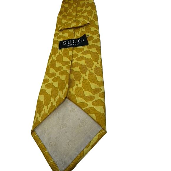 GUCCI Mens Tie Palm Leaves Design PLZ READ!!FINAL SALE NO RETURNS - Picture 9 of 9